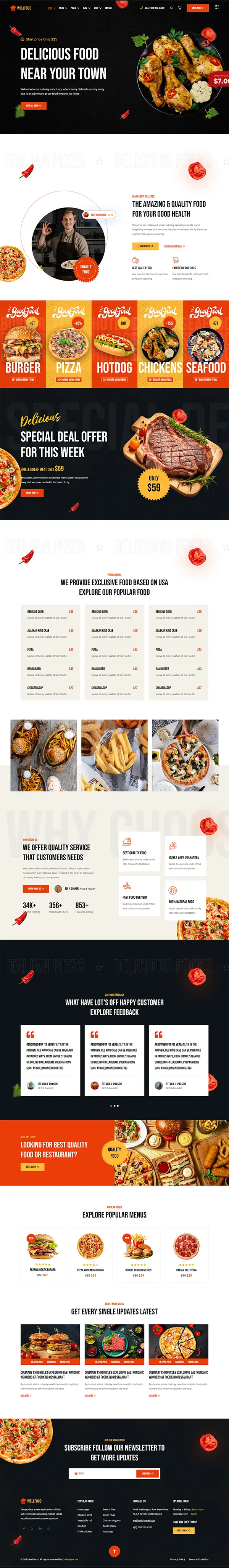 WellFood - Fast Food & Restaurant Joomla 6 Template